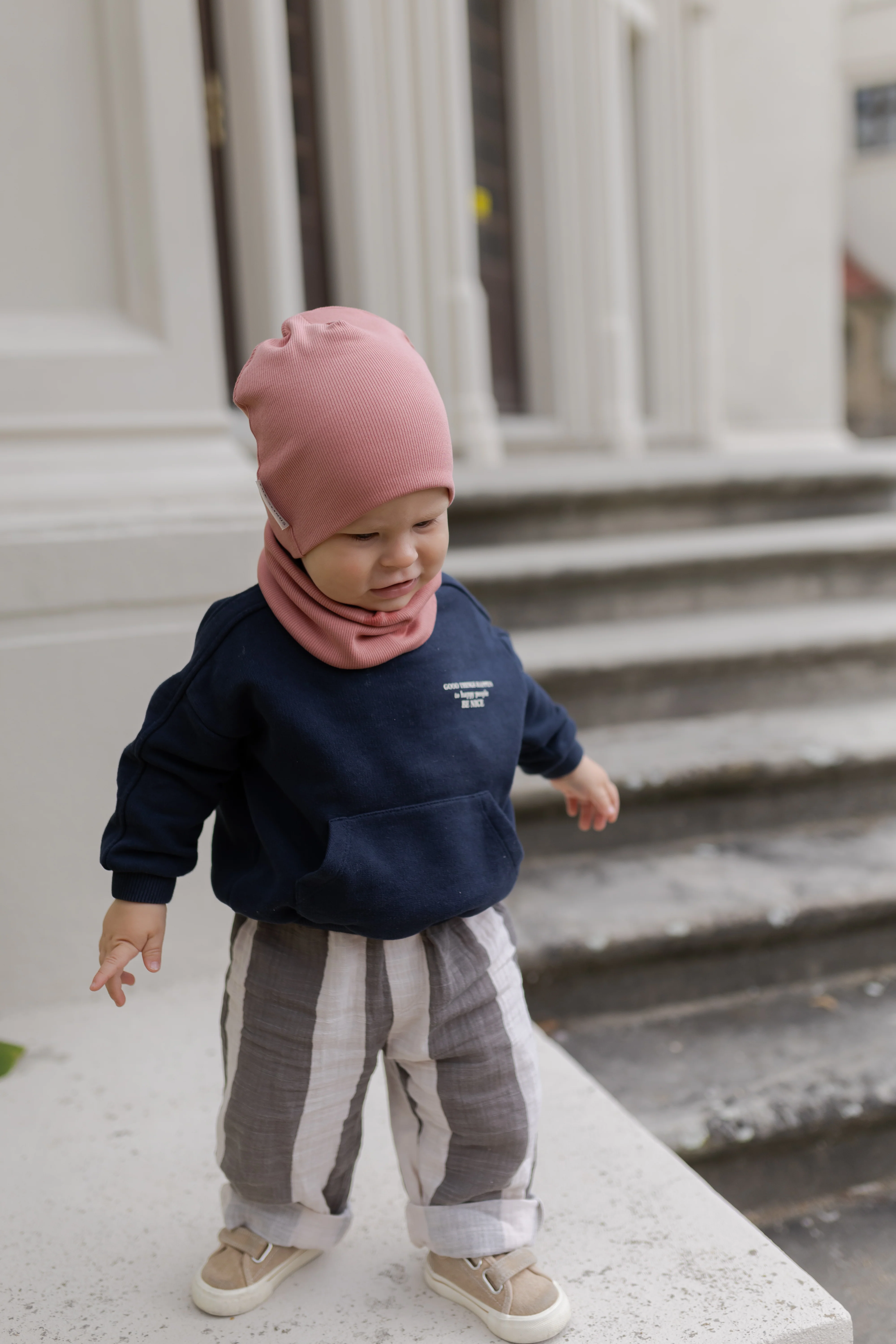Bawełniana czapka & komin – Rose - Image 3