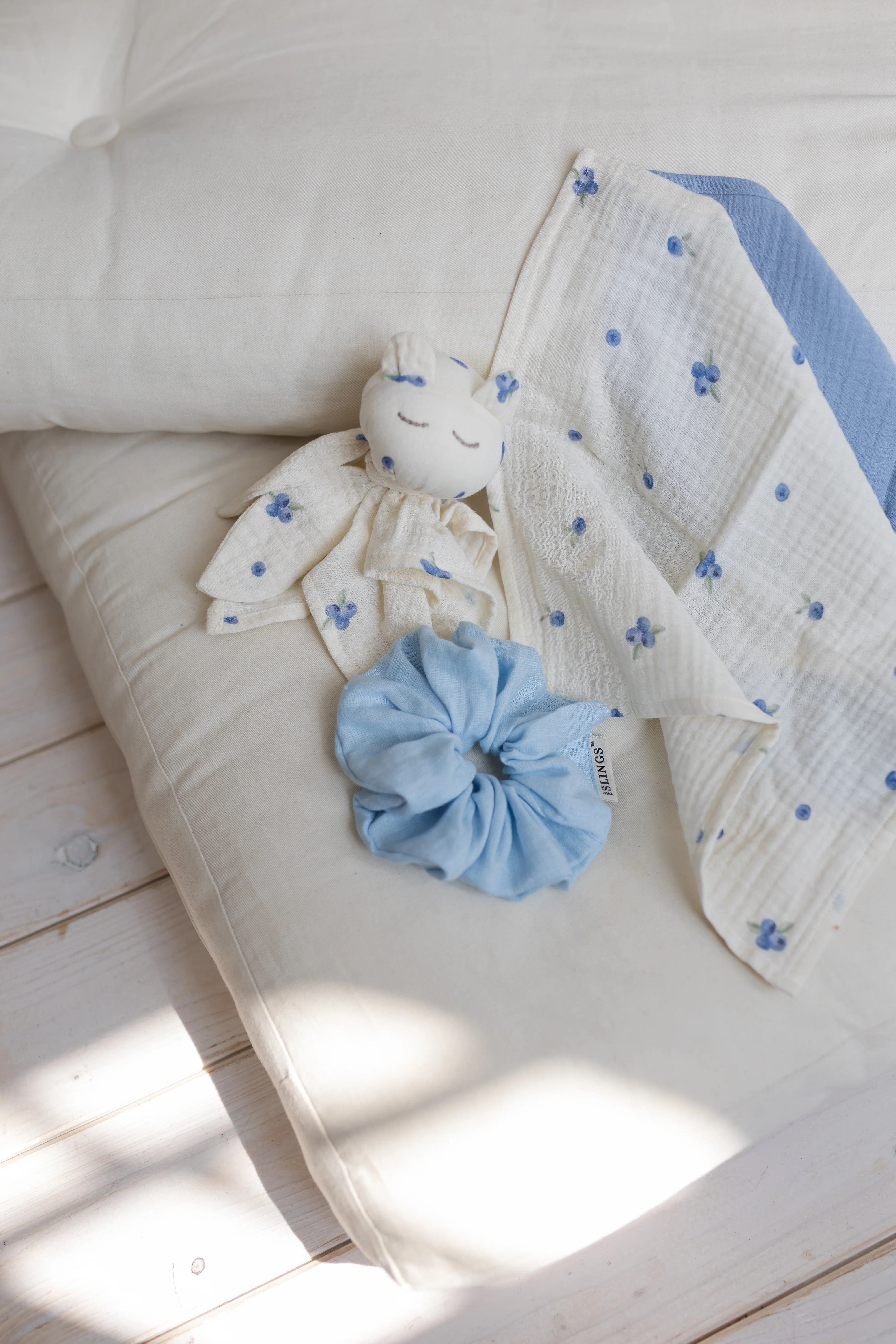 Lniana gumka scrunchie - Ocean - Image 3
