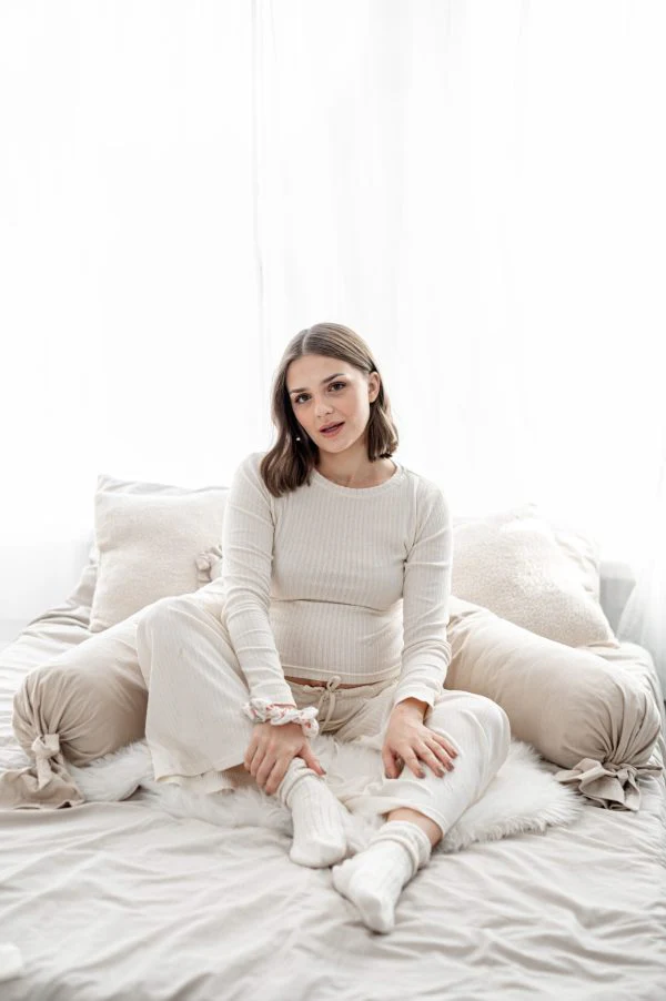 Poduszka ciążowa bawełniana Beige - Image 2
