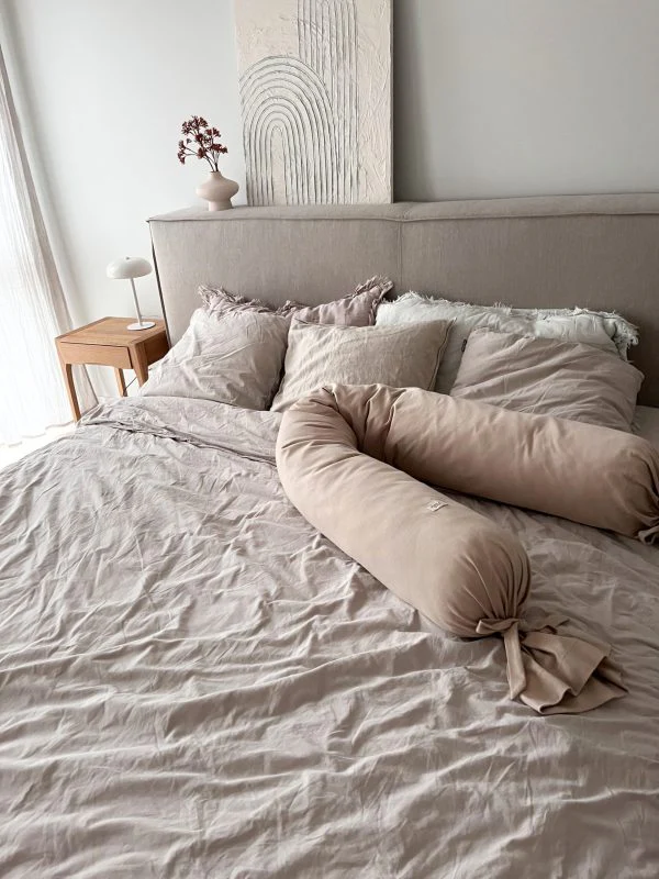 Poduszka ciążowa bawełniana Beige - Image 9